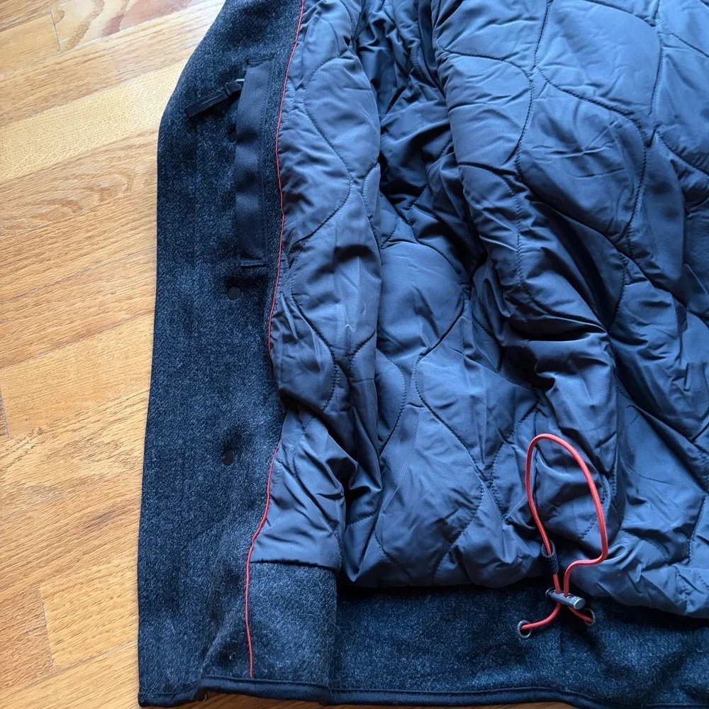 Banana Republic Wool Blend Jacket Mens L Charcoal Field‎ Coat Outdoor Vintage
